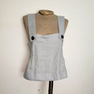 EVERLANE LINEN CAMI Top with ButtonS SZ 00 XS